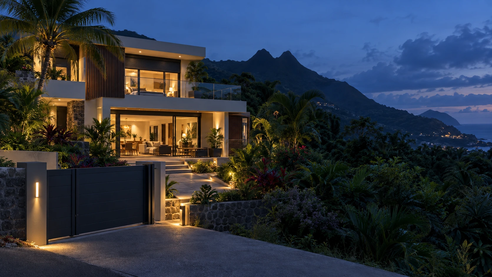 Maison d’ambiance avec points de commande connectés